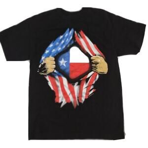 American Flag Star USA T-Shirt America Red White And Blue Mens Size Medium